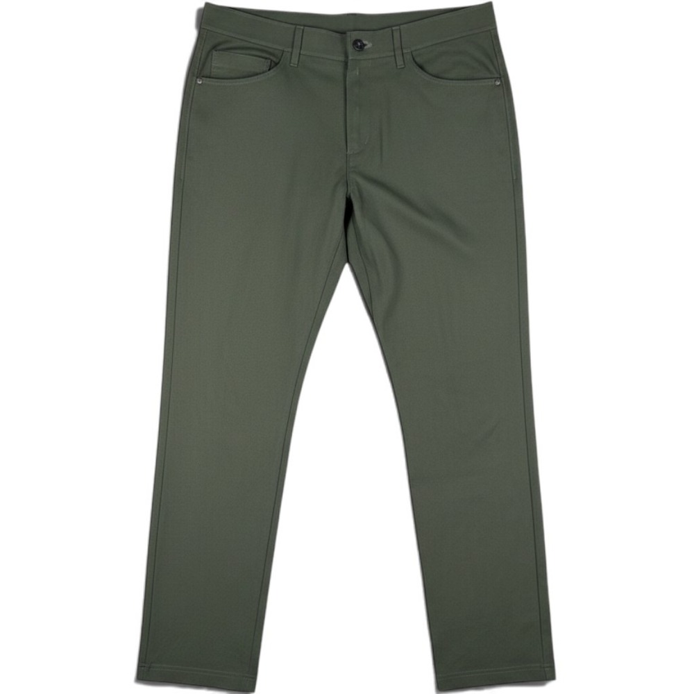 Public Rec Workday Pants Men 32 Olive Green Performance 5-Pocket Slim Fit Preppy